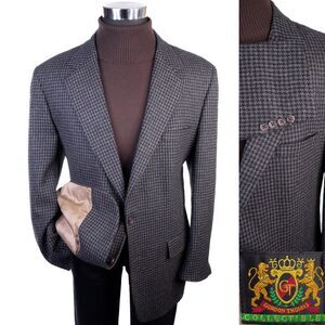 Gordon Thomas Vintage Tweed Houndstooth Blazer 44R Wool 2 Button